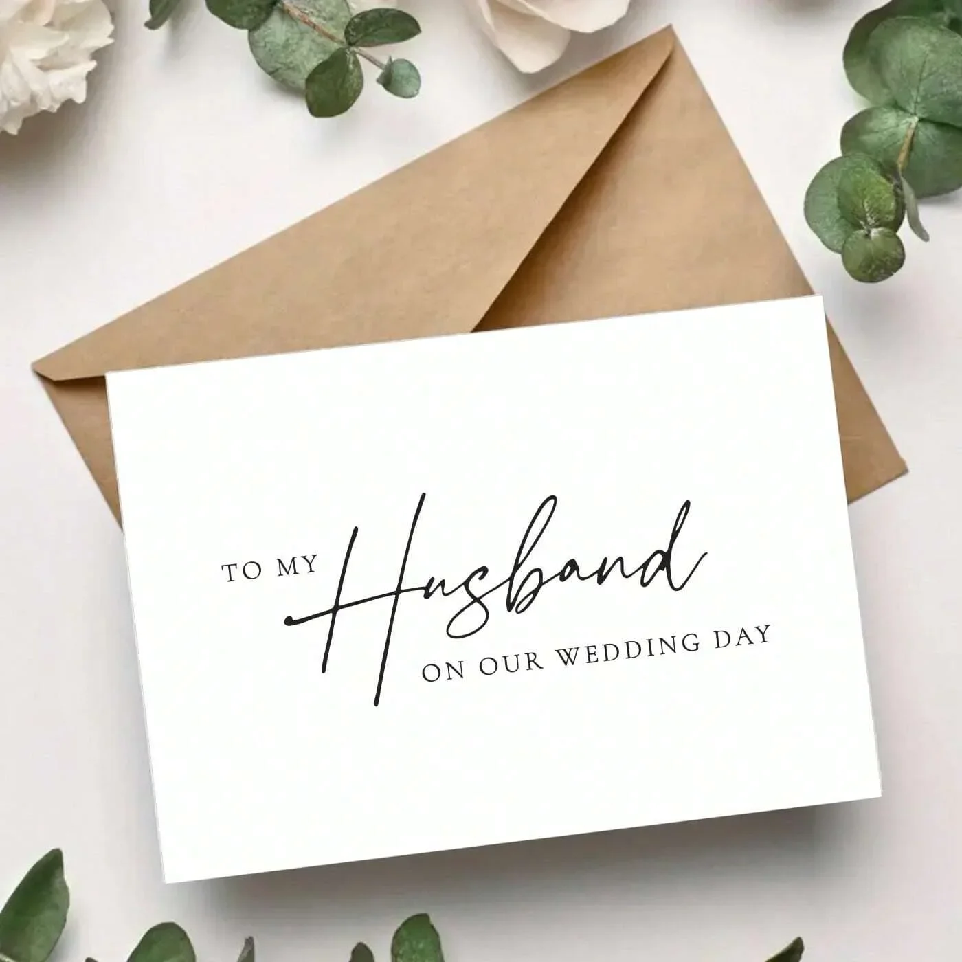 Romantic Husband Wedding Congratulations Card - Express Your Sincere Emotions And Souvenir To Your Soul Mate With Envelope