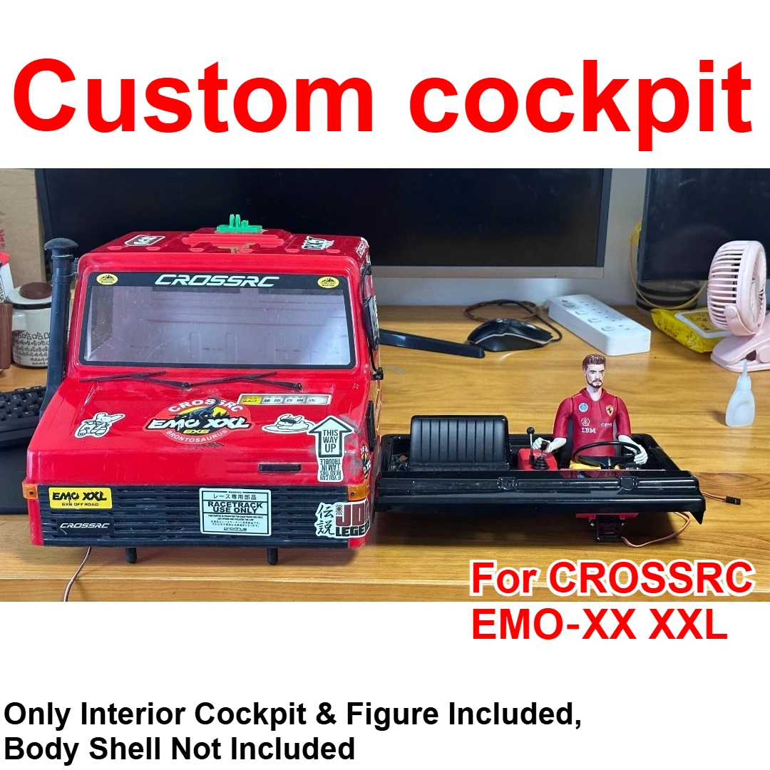 For 1/6 CROSSRC EMO‑XX XXL RC Crawler Custom Scale Interior Cabin Set Linkage Cockpit Articulated Driver Figure Mod Hobby Parts