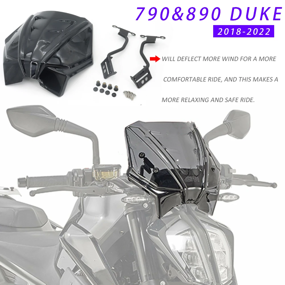 FOR 790  Duke 890 Duke 2018-2022 2021 2020 2019 Motorcycle GIVI Front Fairing Windscreen Windshield Fly Wind Deflector Screen