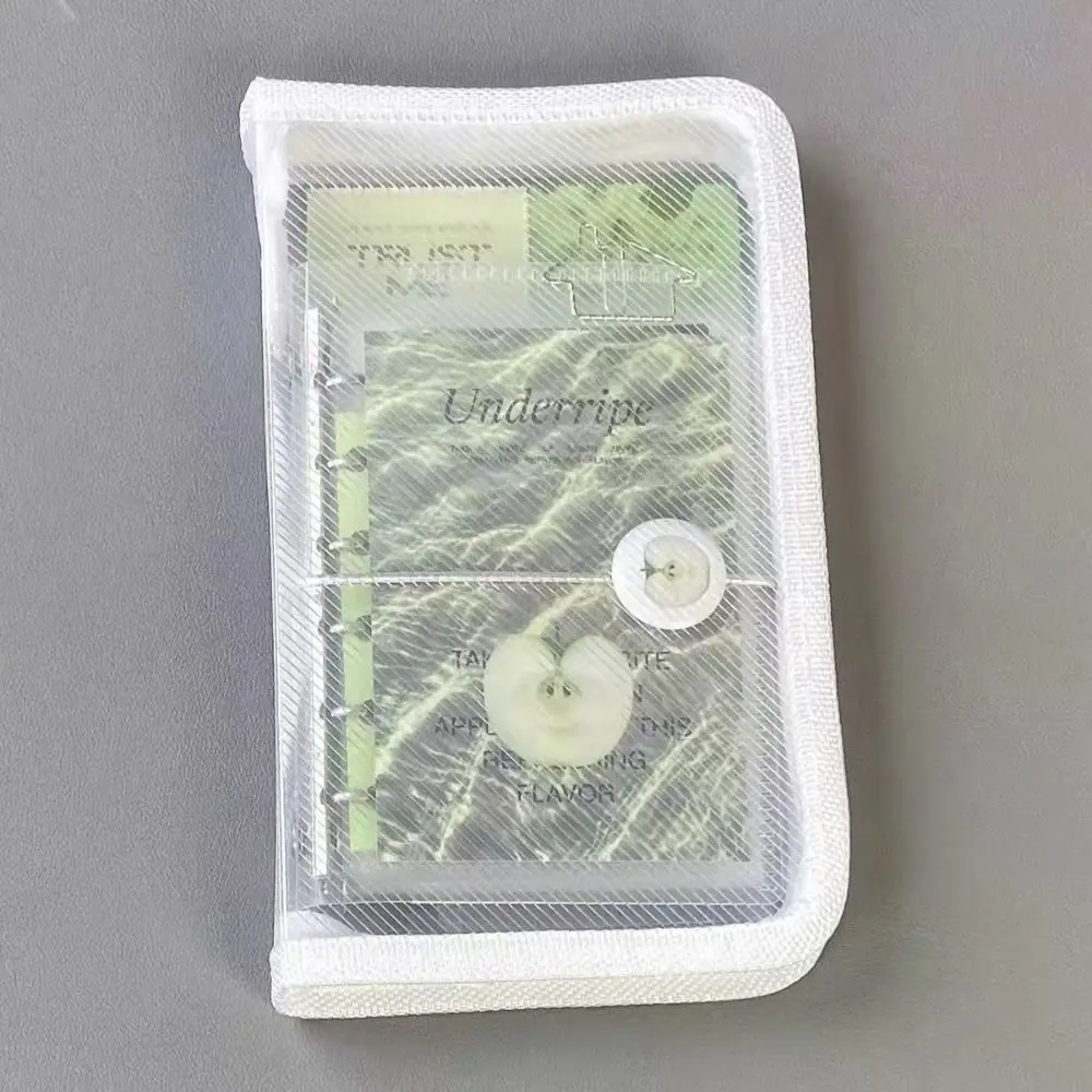 

Simple A6 Diagonal PP Zipper Bag Transparent with Zipper Storage Bag Mini Sticker Stationery Accessories Student Collect