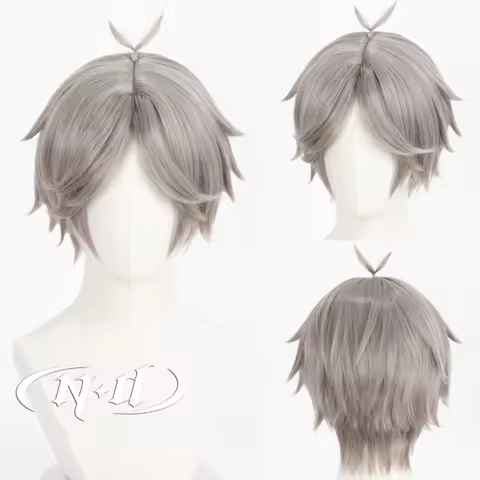ND Kōshi Sugawara Cosplay Wig Anime Haikyū!! Cosplay Light Grey Hair Wig for Comic Con Coser Halloween Party Synthetic Kanekalon