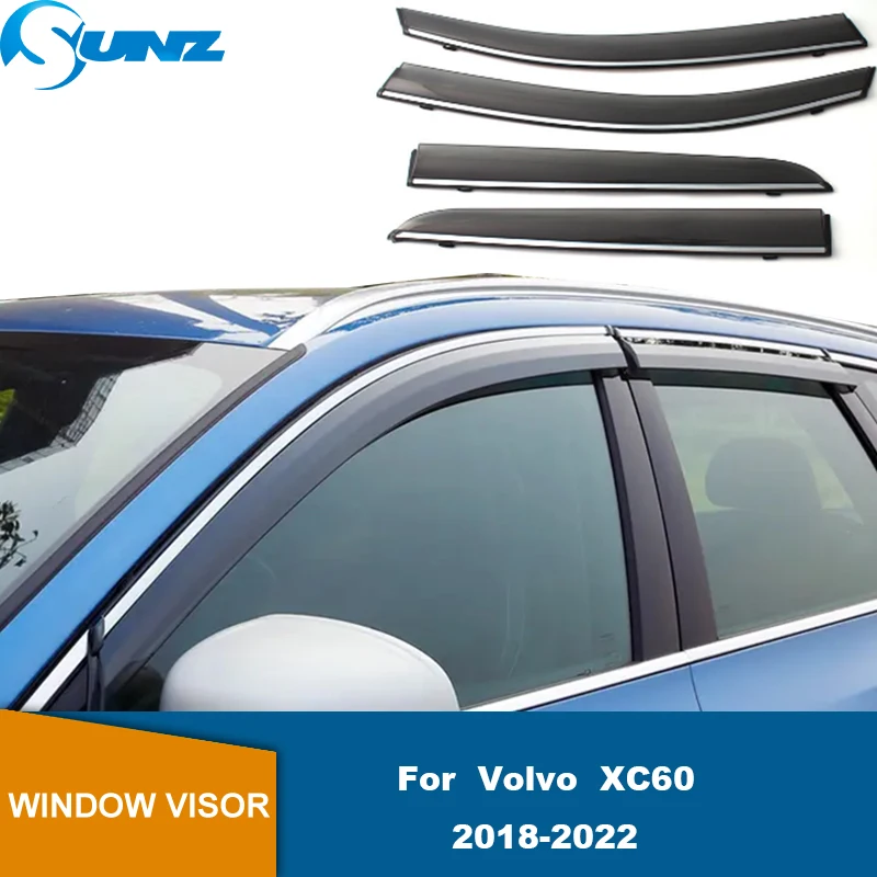 

Side Window Deflectors For Volvo XC60 2018 2019 2020 2021 2022 Car Window Visor Wind Sun Rain Deflector Guard Awnings Shelters