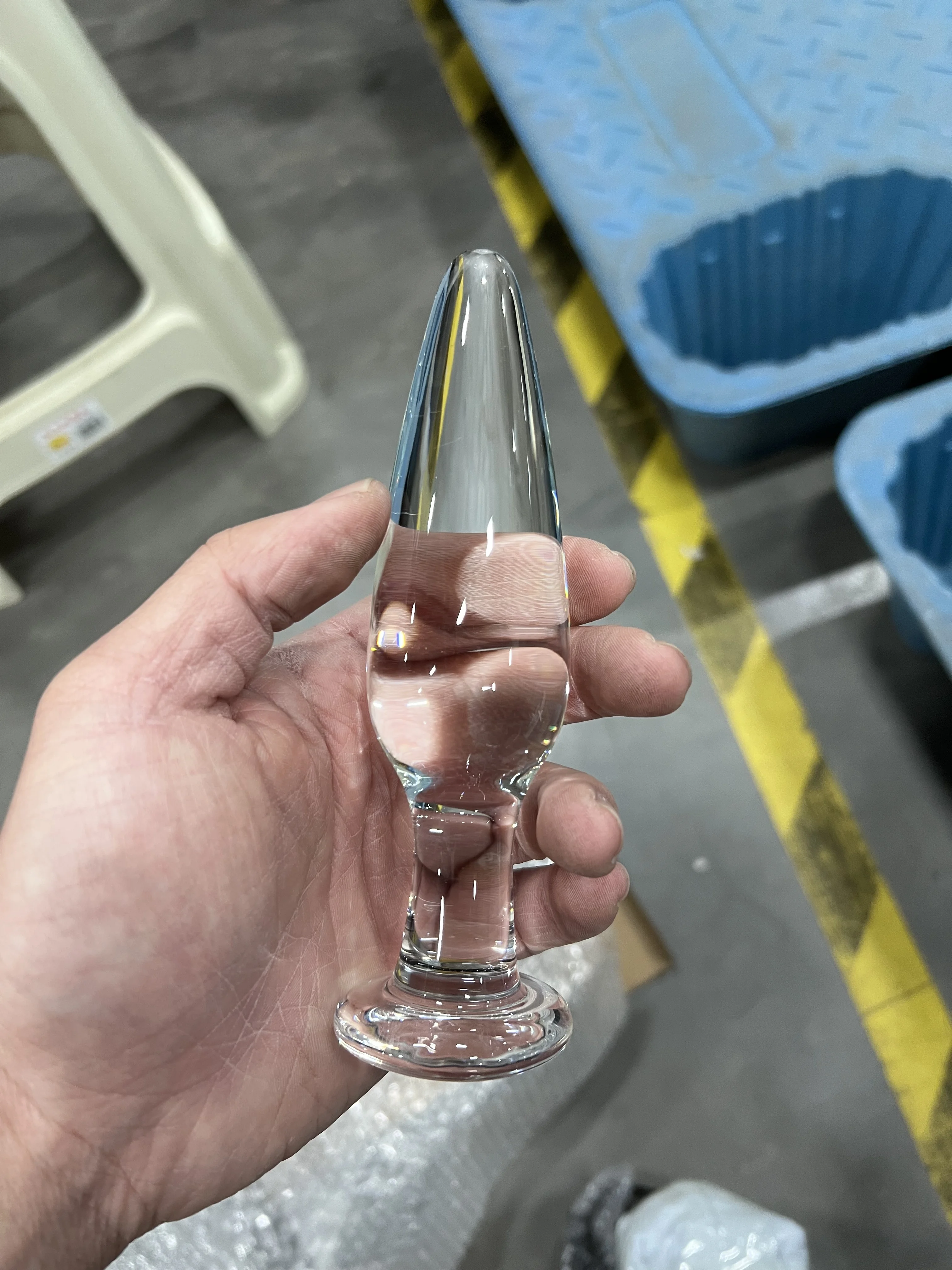VaHppy Anus Novel Sex toys Glass anal plug Small Cone masturbator for girl Gay Couple flirting training SM BDSM 30mm Diamete 4cm view 2