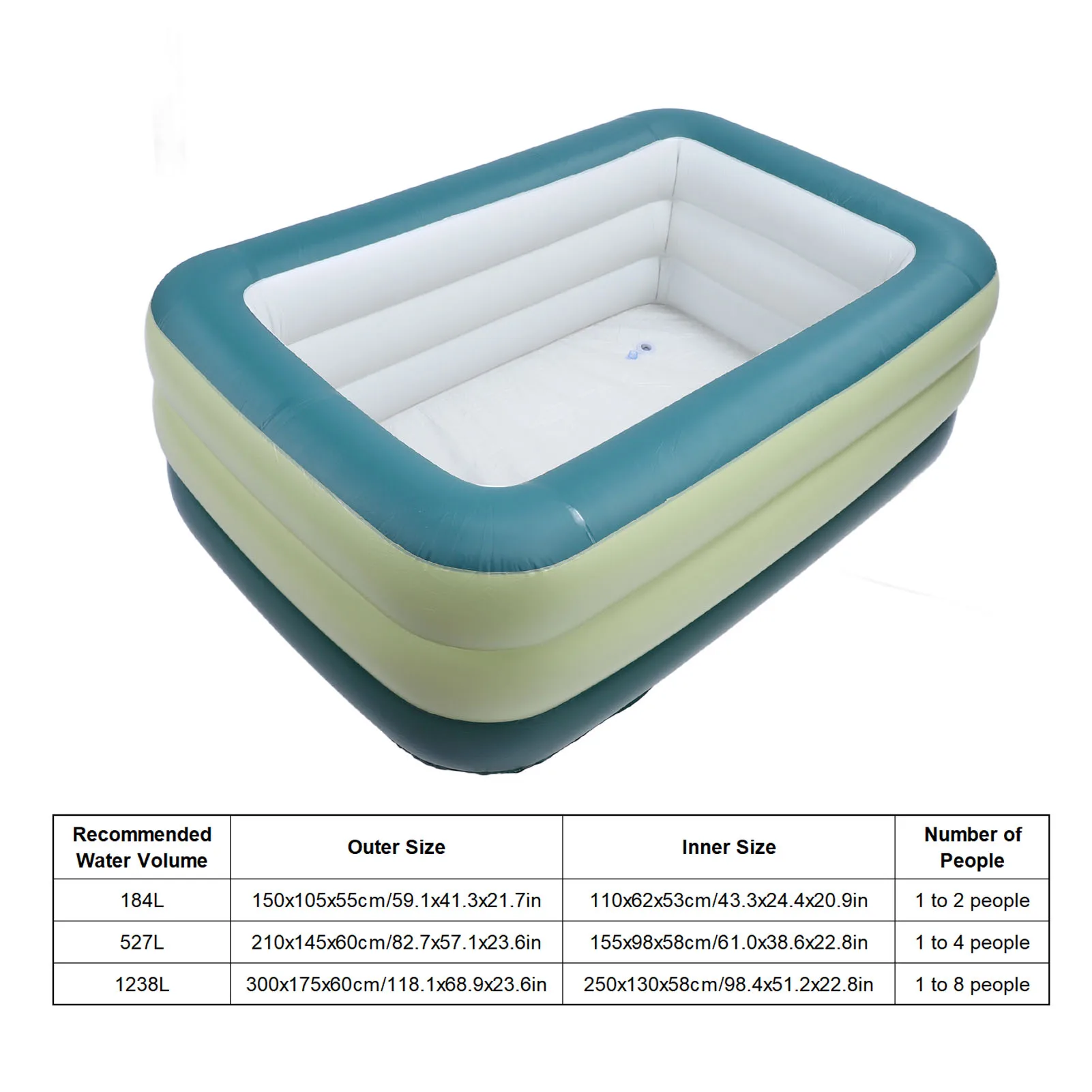 حمام سباحة قابل للنفخ للبالغين ، متعدد الوظائف من بولي كلوريد الفينيل ، سميك ، قابل للطي ، محمول ، سعة كبيرة ، فناء خلفي