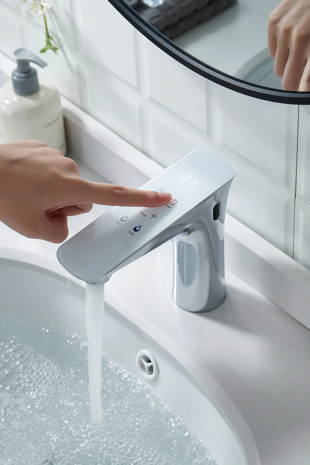 Grifo inteligente sin contacto para baño Stepon, Sensor de movimiento, grifo automático de acero inoxidable, grifos inteligentes