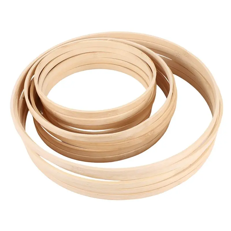 AT63-Bamboo Floral Hoop, 15 Pack 3 Sizes Dream Catcher Bamboo Wood Circle Ring For Wedding Decor Dream Catchers And Crafts