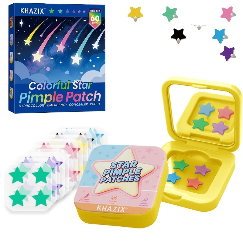 60 قطعة من رقع حب الشباب الصغيرة المحمولة على شكل نجمة مرآة، بتصميم عصري. مثالية لأجهزة اللمس في أي وقت #1