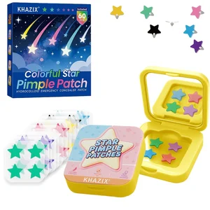 60PCS of portable small mirror star-shaped acne patches, with a fashionable design. Perfect for touch-ups at any time