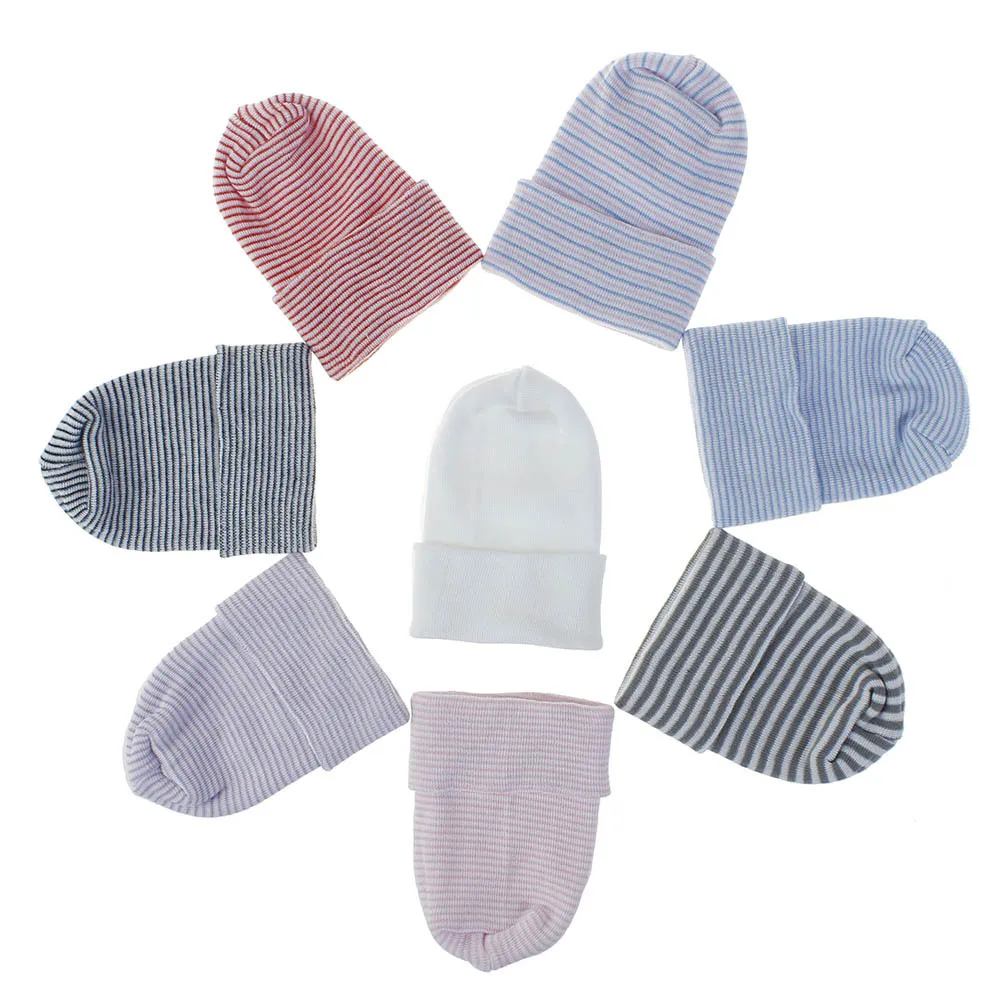 

10pcs/lot 0-3 months newborn baby Hats Caps Skullies Beanies Bow knitted Pullover hats spring and autumn cute Head Accessories