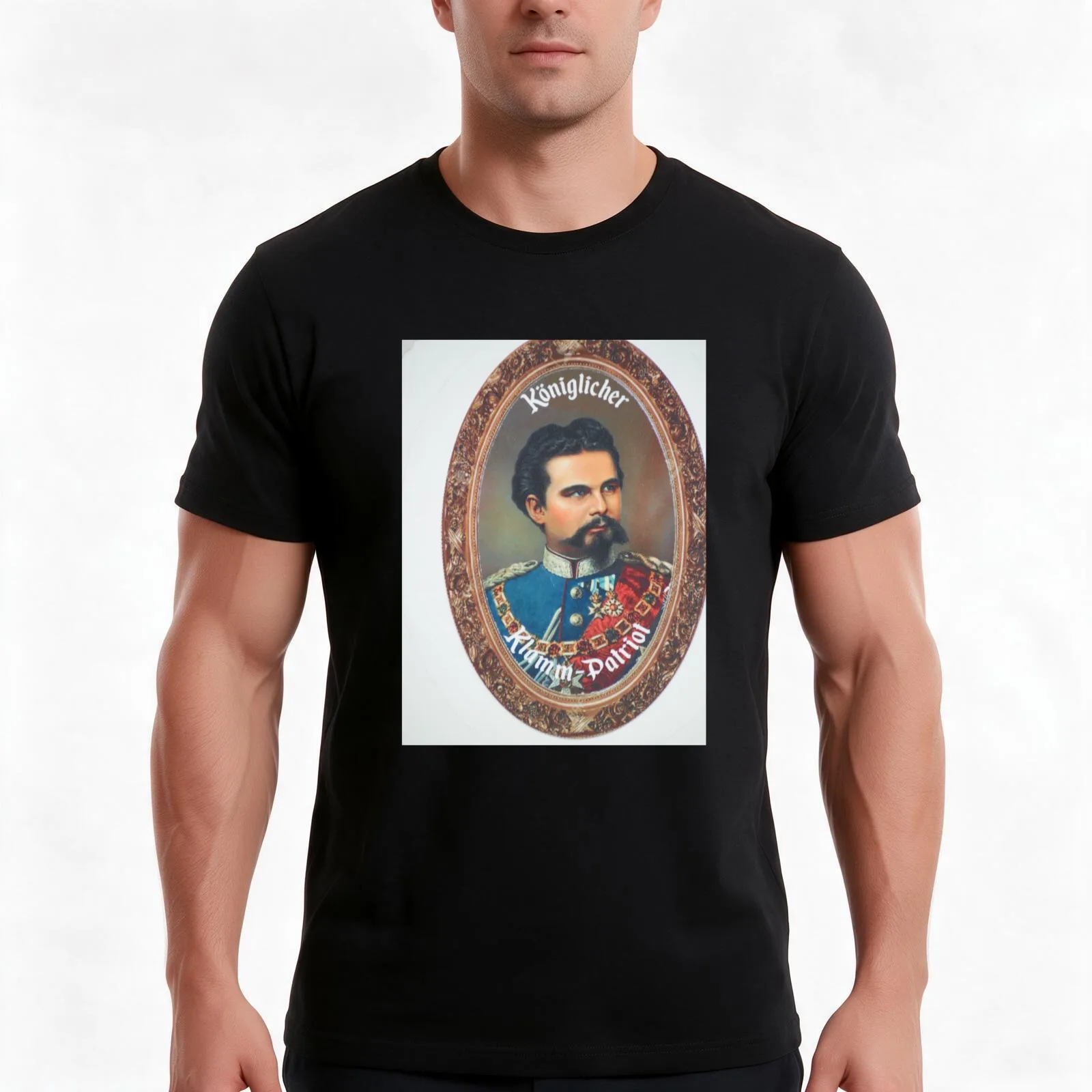 King Ludwig II of Bavaria T-Shirt, Summer Casual Cotton Tee, Oversized Streetwear Tops, Vintage Graphic Print, Unisex Men Women