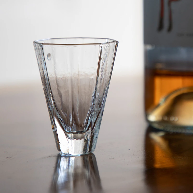 Przezroczyste Nordic przenośne proste szkło okrągły kieliszek do whisky strzał piwo zestaw filiżanek do herbaty koktajl szampana Szklanki kubki do domu życia