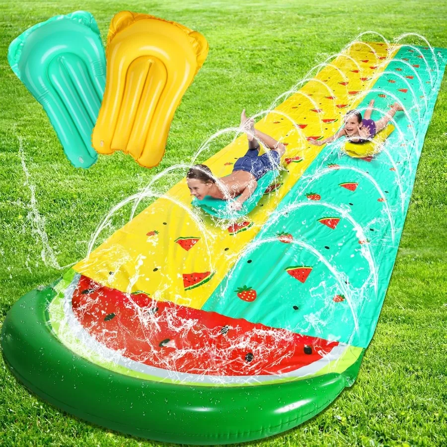 TOY Life Summer Slip Slide - Tobogán de quintal para idades de 4 a 8 anos, jogo aquático ao ar livre com escorregador e brinquedos