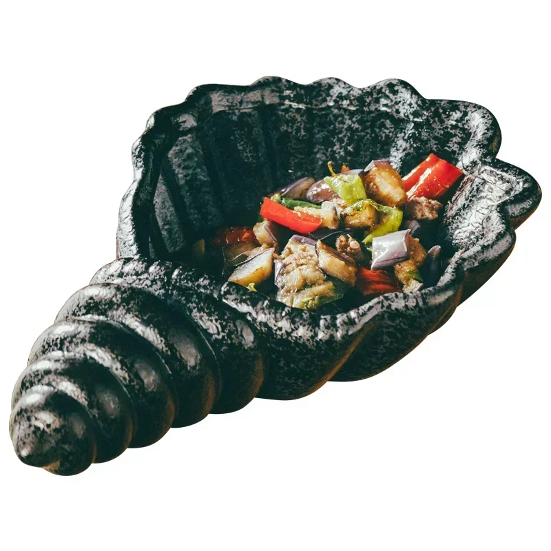 Japanese tableware ceramic conch bowl and wind irregular soup bowl special restaurant personality special-shaped dish home