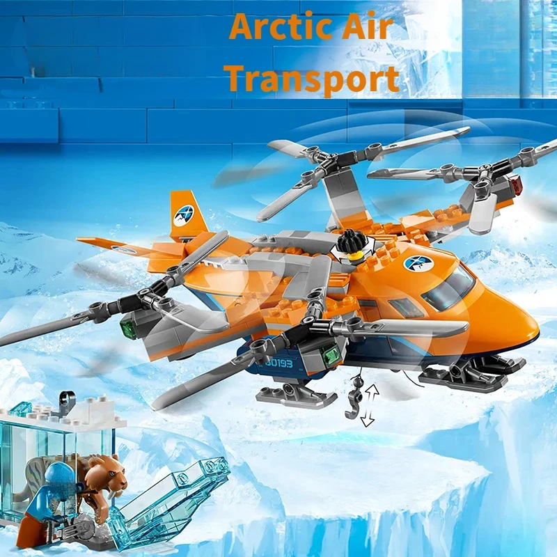 Compatibele sets bouwstenen uit de stadsserie 60193 Arctic luchtvervoer Helikopter poolvervoer vliegtuigen kindercadeaus