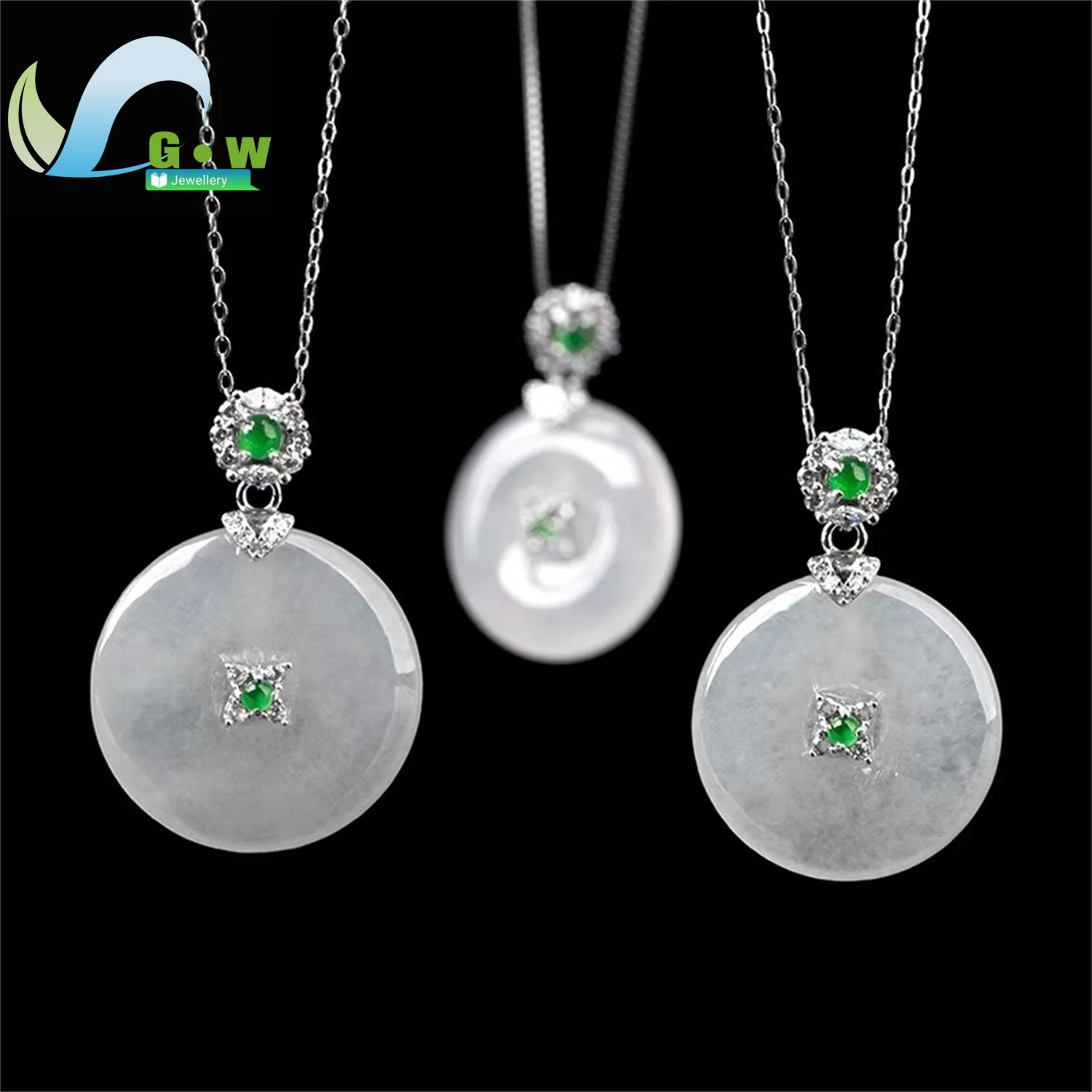 Natural A Grade Jadeite Safety Pendant Icy Hanging Necklace Women's Daily Classic Minimalist Style Ethnic Style Jewelry Gift