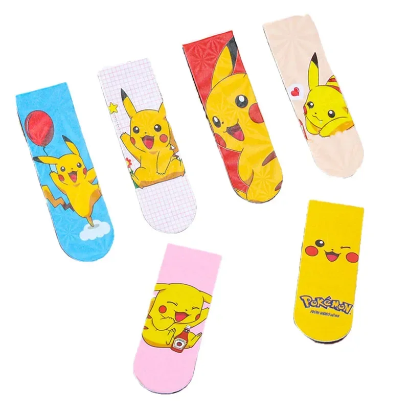 Pokemon Pikachu Cartoon Anime Magnet Bookmarks 6pcs/Set of Fresh Bookmark Creative Magnetic Bookmark Proud School Supplies Gifts