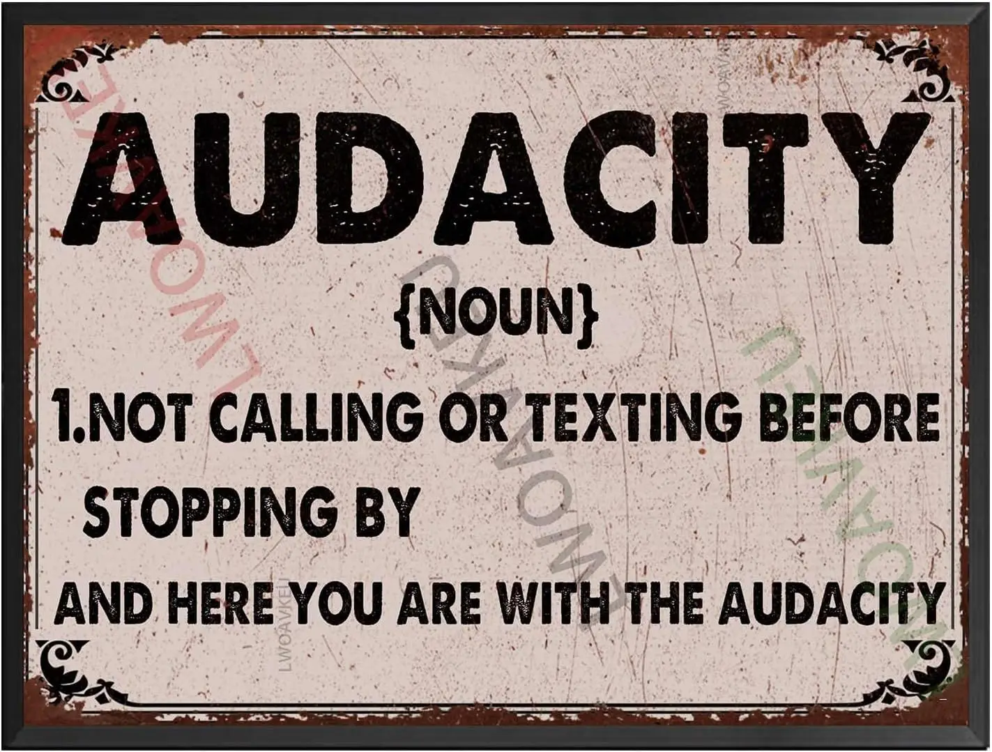 Aluminum Vintage Metal Tin Signs Audacity For Garage Cafe Office Kitchen Home Bar 12.00