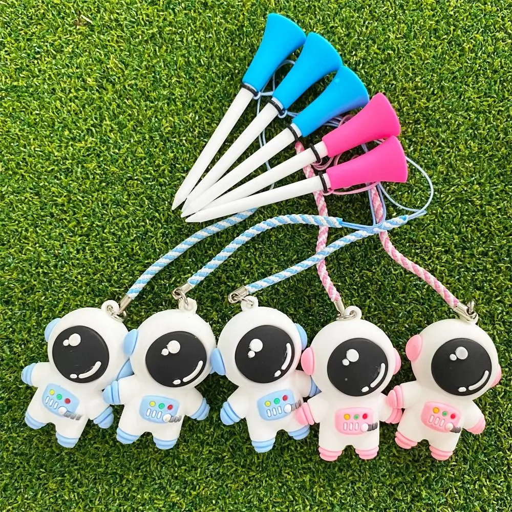 Golf Ball Holder 8.3mm Golf Ball Tees Cartoon Prevent Loss of Golf Rubber Tees Durable Astronaut Golf Enthusiasts