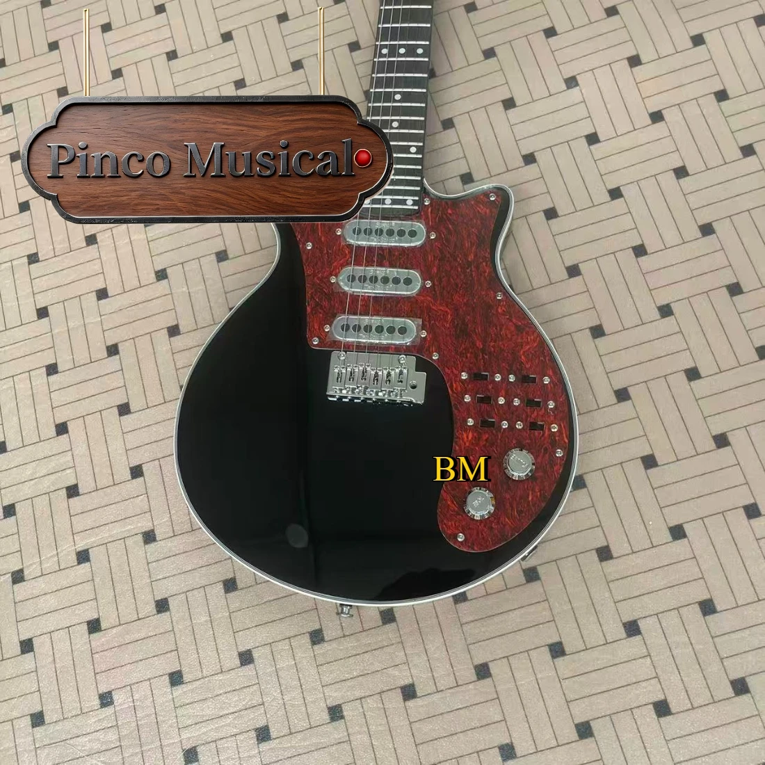 Queen Band Brian May Electric Guitar, 3 Tri-Sonic Single Coil Pickups, British Rock BM Custom Shape Guitar