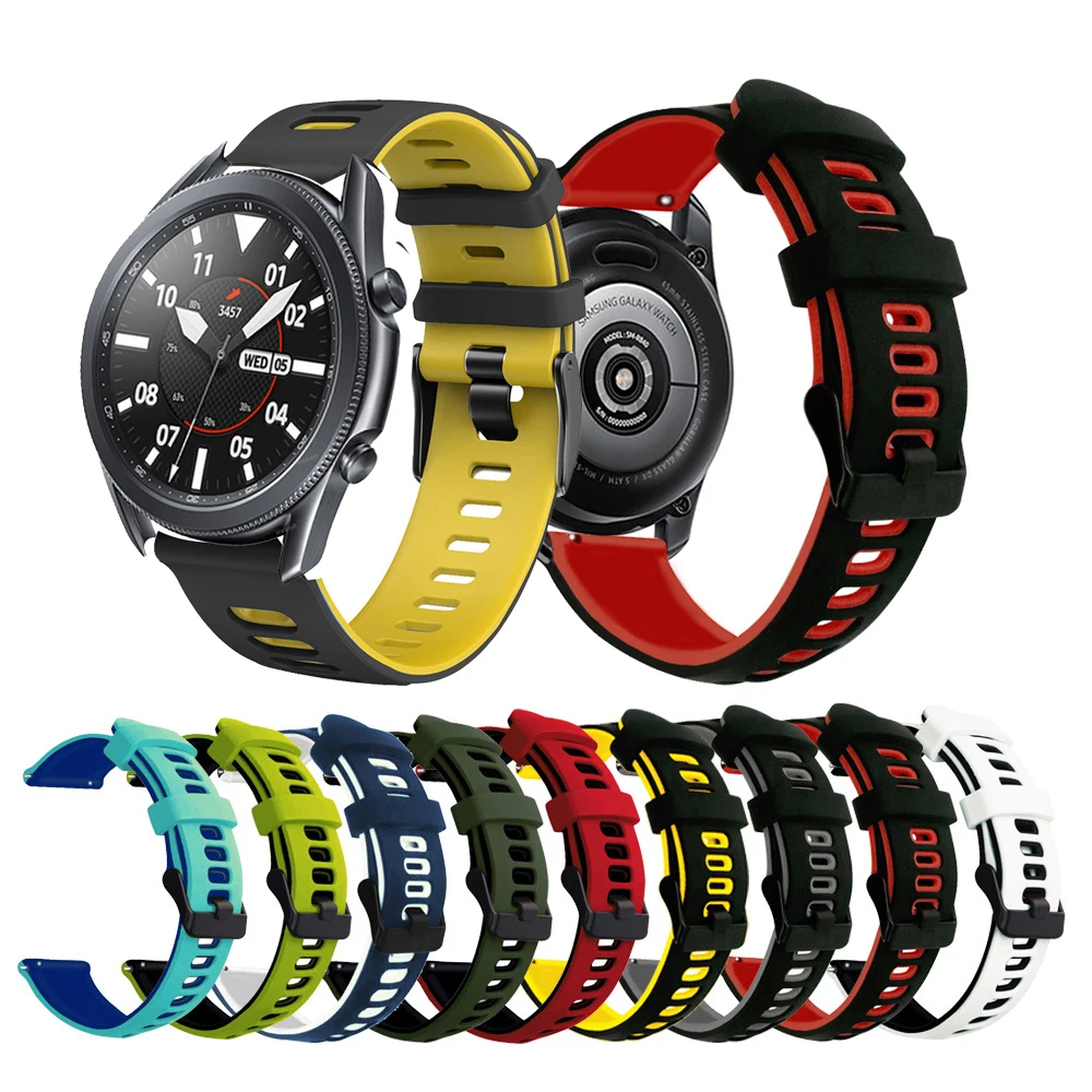 Watchband For Samsung Galaxy Watch 3 45mm 41mm Strap Bracelet 20mm / 22MM Watchstrap Silicone For Garmin venu sq 2 wristband