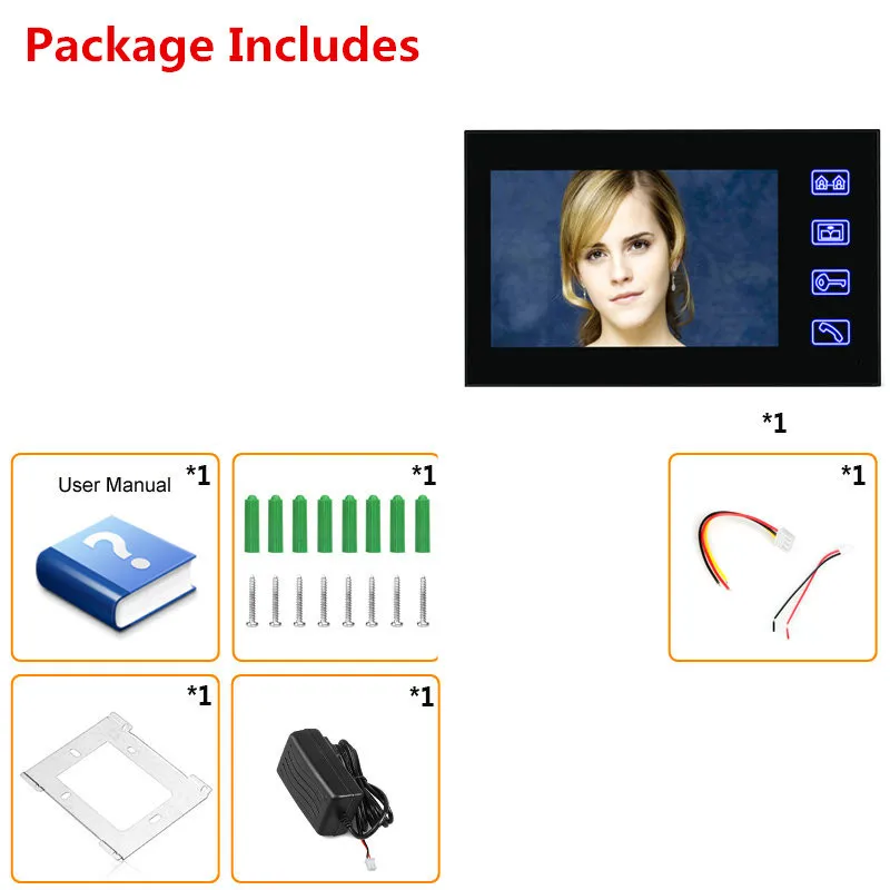Système d'interphone vidéo avec écran LCD de 7 pouces, visiophone RFID, kit de contrôle d'accès, cam