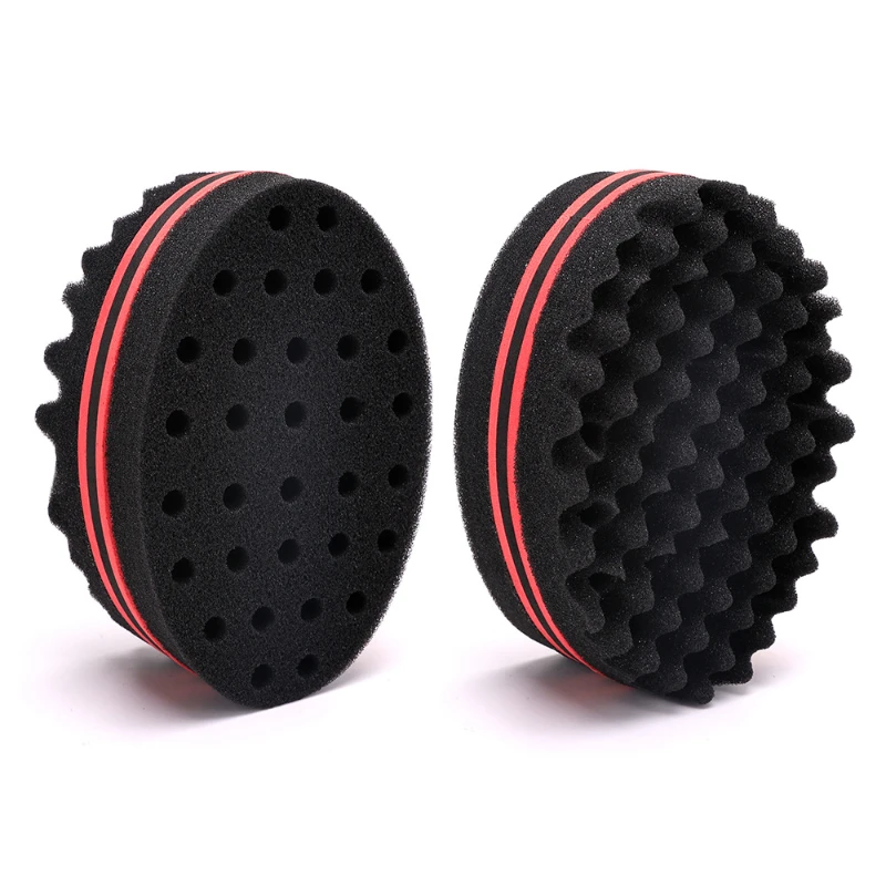 New Double-Sided Magic Twisted Hairbrush Sponge Fashion Styling Oval Dual Use Perforated Curly Sponge Wave Roll Washable Tool