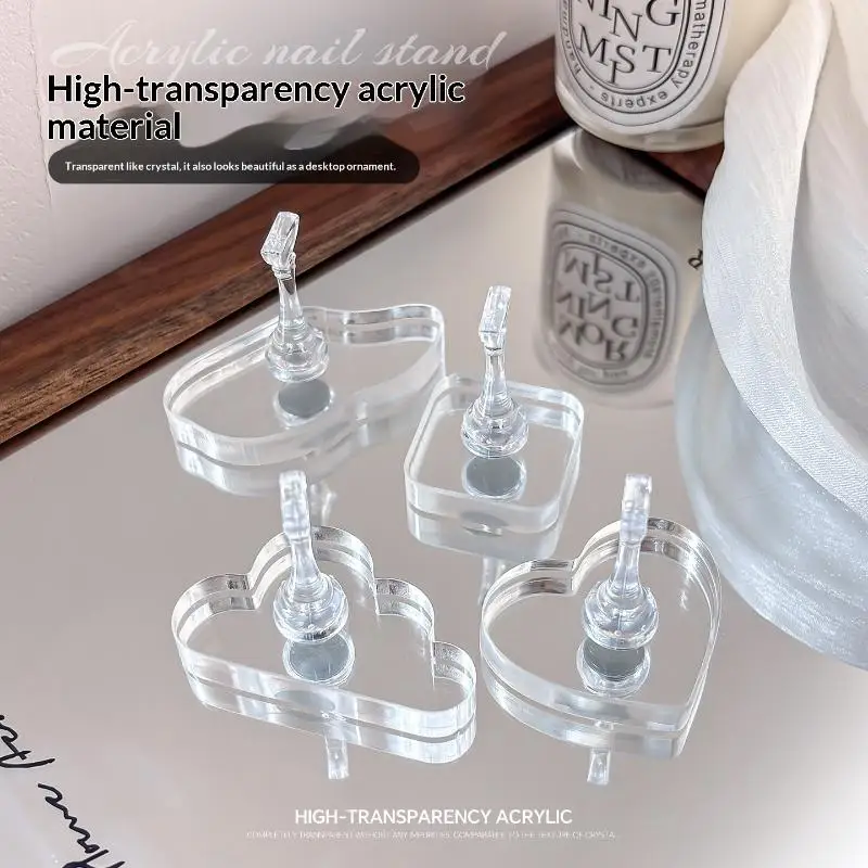 Magnetic Nail Practice Base Acrylic High-Transparency Magnetic Thickened Base Nails Holder
