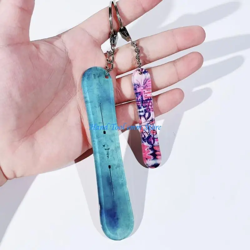 H37F شاتيربروف تزلج كيرينغ صغيرة على الجليد سلسلة مفاتيح مصنوعة من الأكريليك المحمولة مفتاح ملحق لعشاق الرياضة والطلاب #4