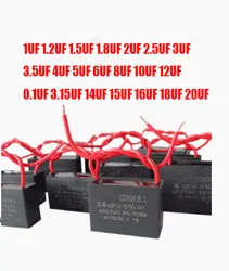 1/1.2/1.5/2 2.5/3/3.5/8/12 4/5/6 / Uf CBB61 Fan Motor Starting Capacitor With Line 1pcs/lot