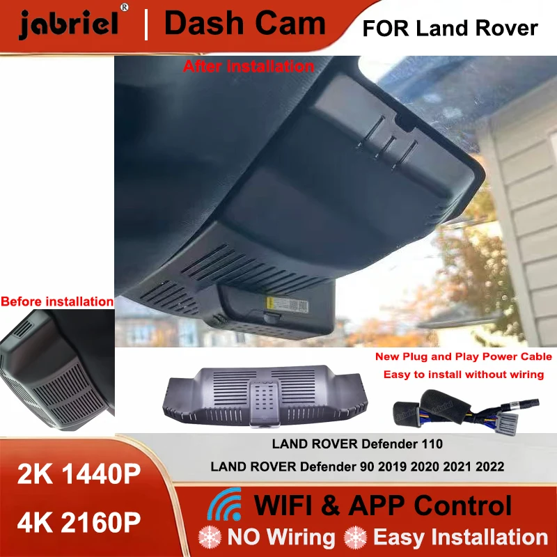 

Jabriel Dash Cam 4K Wifi Plug and Play Video RecorderFor LAND ROVER Defender 110 For LAND ROVER Defender 90 2019 2020 2021 2022