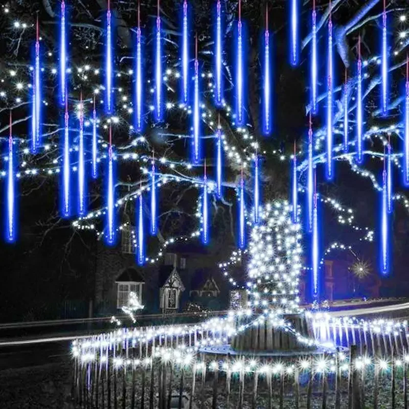 Juego de luces LED para decoración de calle, guirnalda de hadas para boda, Navidad, iluminación al aire libre, con enchufe de EE. UU./UE, 4/3/2/1set