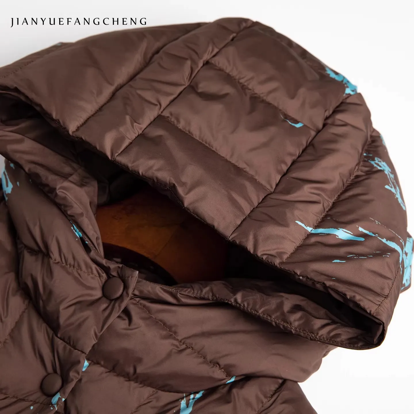 Fashion Printing Women Winter Hooded Down Jackets Warm Lightweight Quilted Puffer Coat Snow Ski Parka Windbreaker