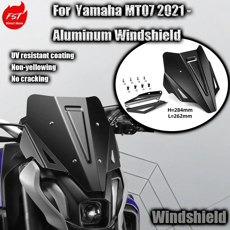 For Yamaha MT07 2021 - Motorcycle Accessories: Windshield Aluminum Windshield Fairing