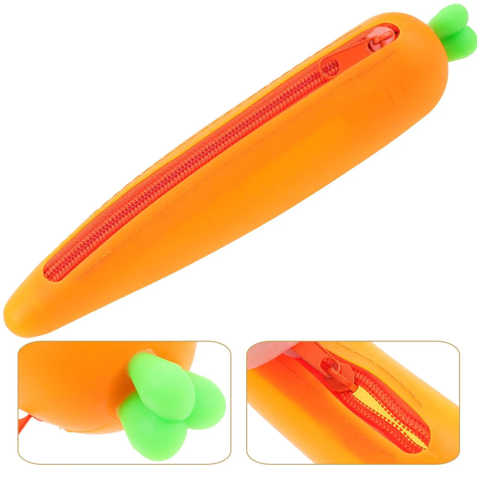 귀여운 당근 모양의 연필 케이스 경량 휴대용 학교 용품 주최자 지퍼 주머니 편지지 가방 선물 아이디어