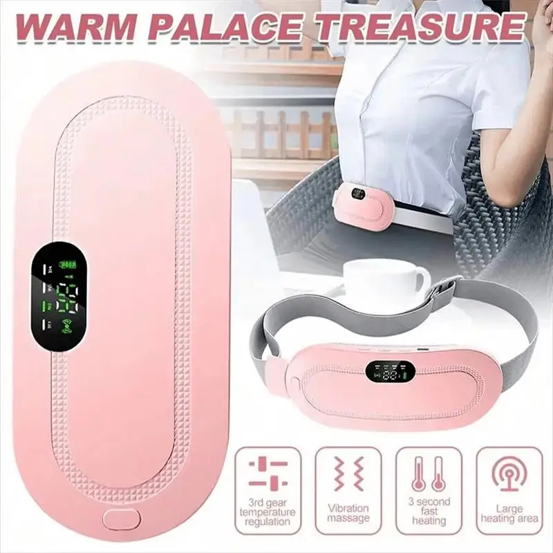 USB Rechargeable Portable Electric Waist Massage Belt Vibration Infrared Heat for Drivers Long Trip Use