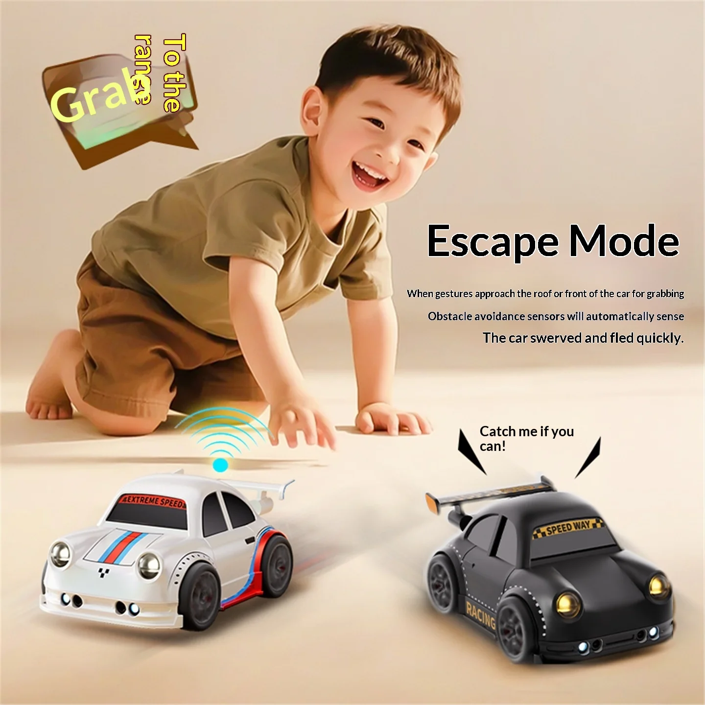 New Mini Electric Remote Control Car Gesture Sensing Follow Escape Drift Mode Desktop Racing Vehicle Gift For Boys Kids Birthday