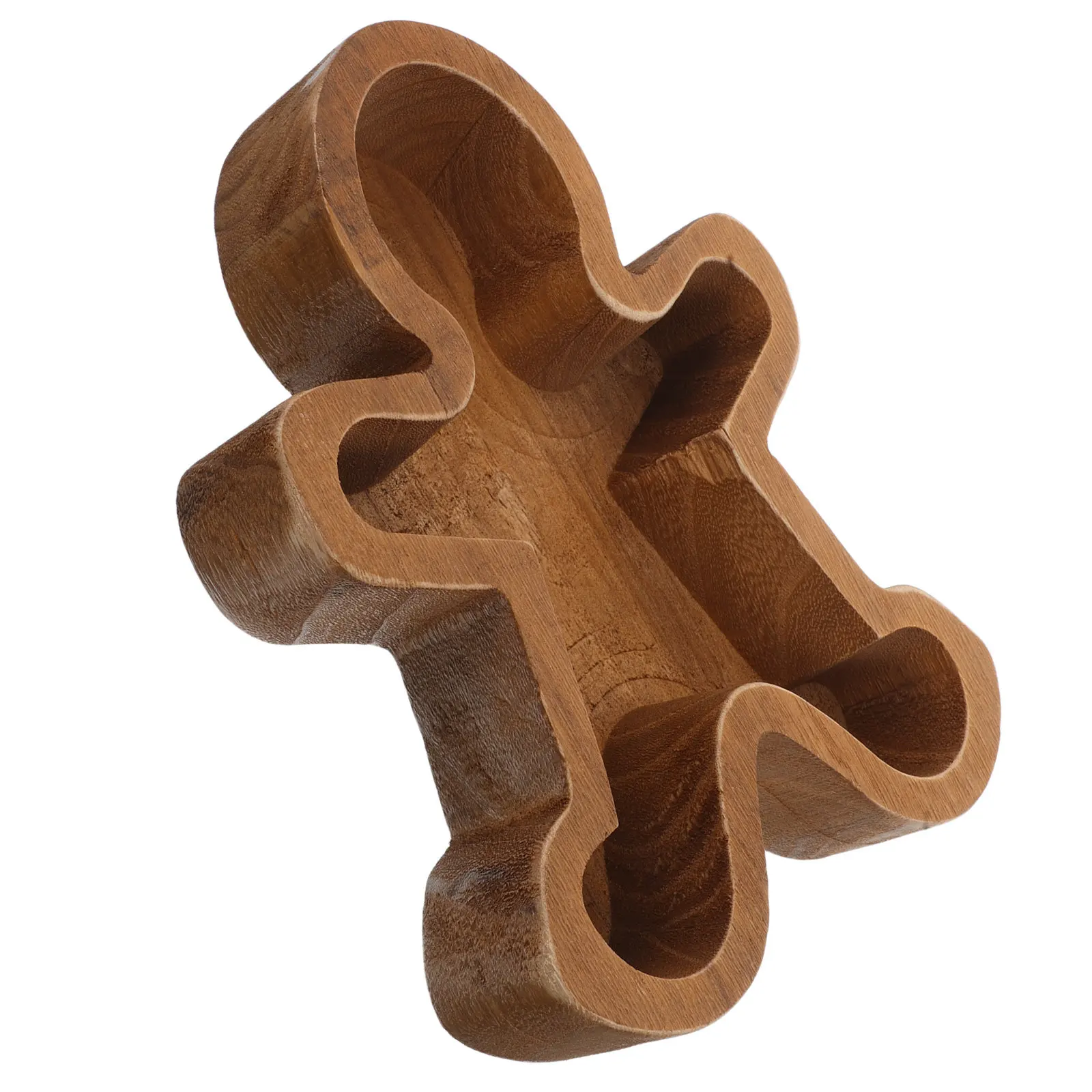 Wooden Gingerbread Serving Tray Christmas Food Platter Candy Holder Appetizer Board Holiday Table Decor