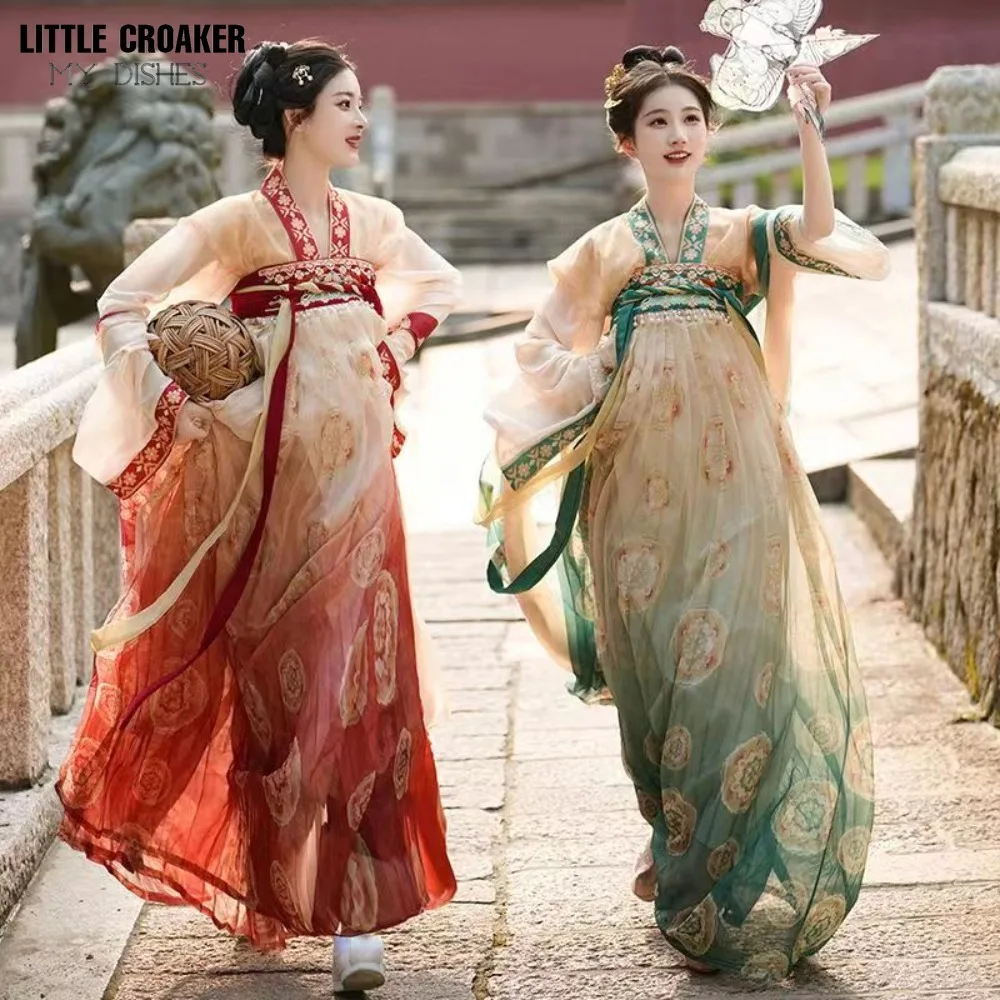 

Новинка, летний женский Традиционный китайский парик ханьфу, сценические наряды принцессы, народное сказочное платье ханьфу, костюм Тан, старый костюм