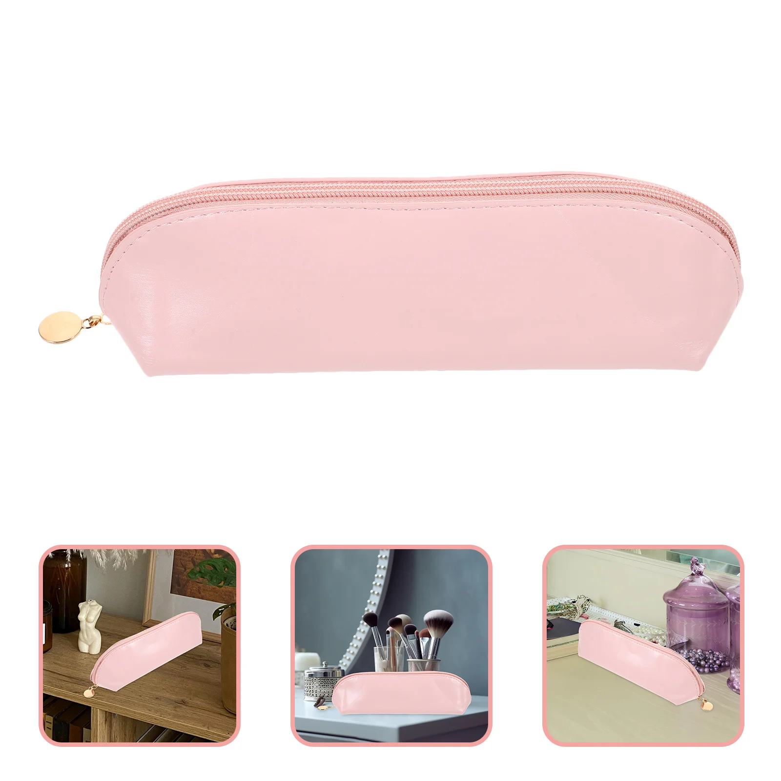 

Compact Lightweight PU Makeup Bag Organizer Pouch for Travel and Daily Use Makeup Brush Bag Organizer Pouch