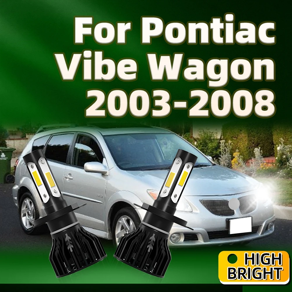 

2Pcs H4 Led Bulbs 30000lm Super Bright Car Lights 4Side Chip For Pontiac Vibe Wagon 2003 2004 2005 2006 2007 2008