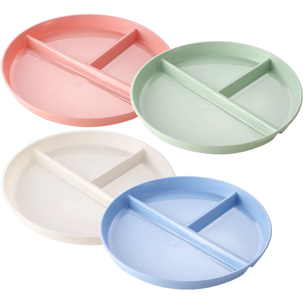 

4 Pcs Fat Reduction Plate Safe Material Compartment Food Storage Snack Supplementary Home Supplies Divided No Harm