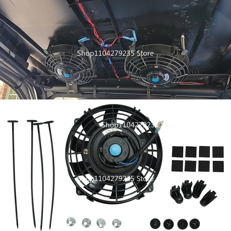 

Suitable for Car Modification Fan 9-inch Straight Blade 80W Air Conditioning Electronic Fan Assembly 12V/24V