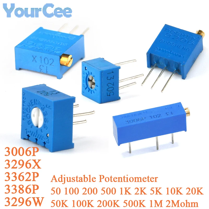 10 stks 3296X 3006 P 3362 P 3386 P 3296 W Trimpot Trimmer Multi-turn Potentiometer Verstelbare 1 K 2 K 5 K 10 K 20 K 50 K 100 200 1 M 500