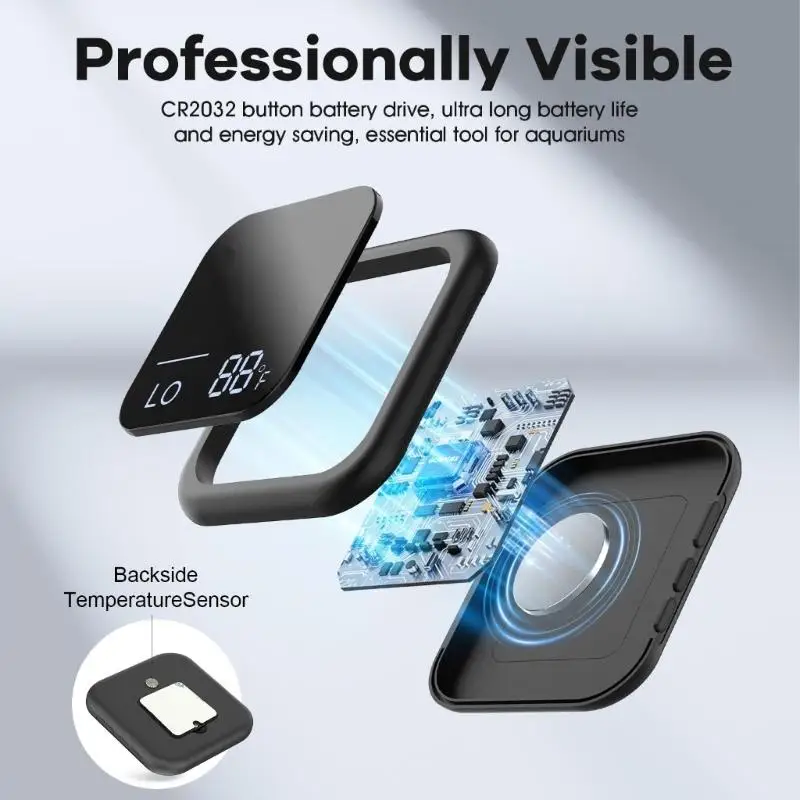 Water Temperature Reader with Button-Controlled Upper and Lower Values, Direct Display Viewing, and Automatic Standby After D2RD