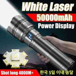 20000LM Most Powerful LED Flashlight Super Bright Long Range Torch Type-C Charging Tactical Flashlight With Power Display