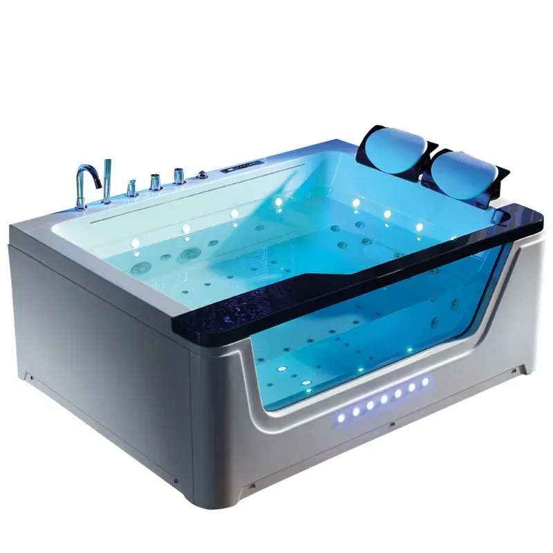 Bathroom Bathtub,HB Manufacture Modern Acrylic Jakuzzi Indoor Bathtub Hydromassage Fibreglass Double Whirlpool Spa Bathtub