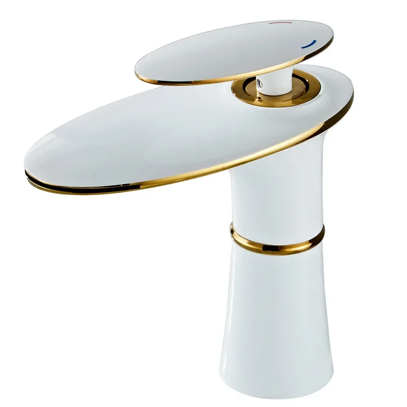 

Light luxury creative waterfall washbasin faucet, hot and cold hand wash toilet bathroom cabinet washbasin faucet,
