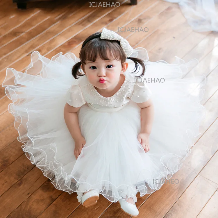Kids Formal Dress, Flower Girl Wedding Dress, Baby Girls Angel Costume Children Costume First Birthday Princess Outfit,