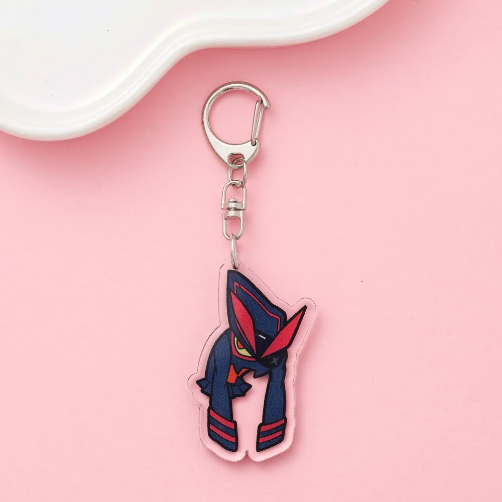 قتل لا قتل ماتوي ريوكو كيريوين ساتسوكي سلسلة مفاتيح مصنوعة من الأكريليك المساعدون حقيبة بنقوش كرتونية قلادة لطيف سحر كيرينغ أنيمي المشجعين هدية #3