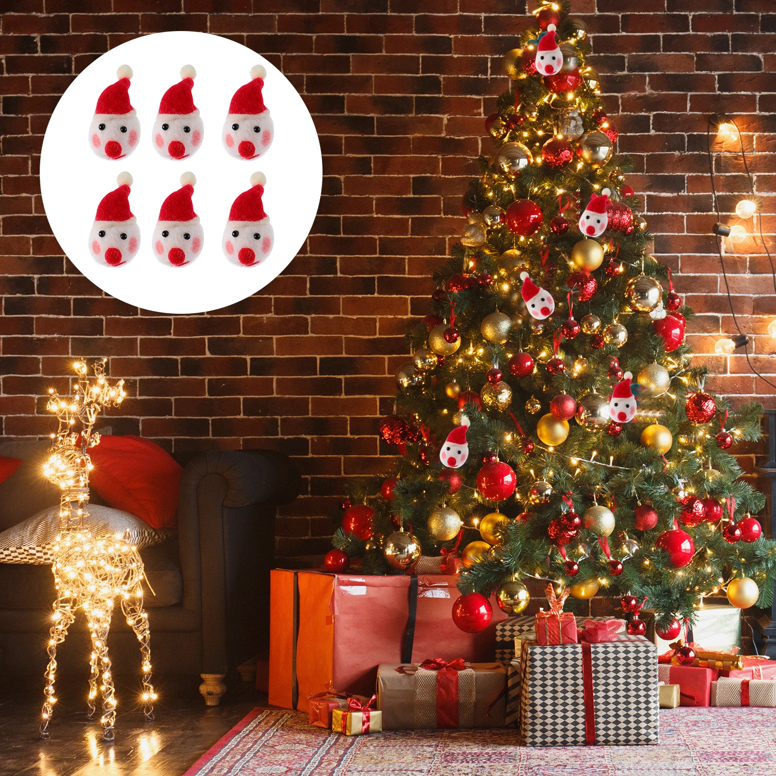 

6 Pcs Christmas Decor Snowman Hairpin Accessories Xmas Felt Decoration Cartoon Decorative Supplies Party Props Elder